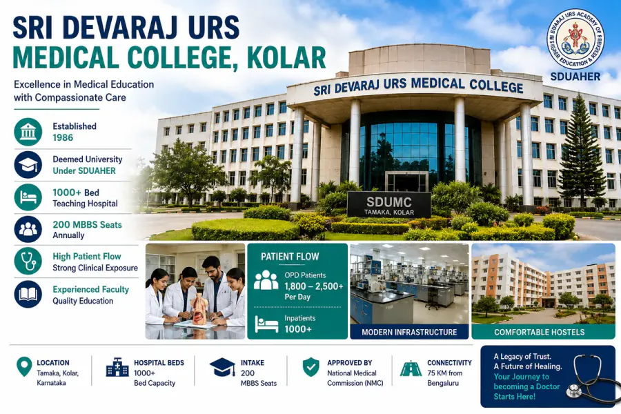 Sri Devaraj Urs Medical College, Kolar: Complete MBBS Admission Guide 2026 – Fees, Patient Flow, Cutoff, Campus & More