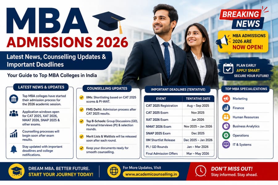 MBA Admissions 2026: Latest News, Counselling Updates & Important Deadlines