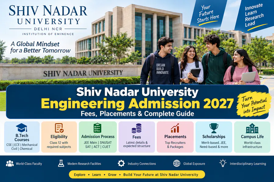 Shiv Nadar University Engineering Admission 2027: Fees, Placements, Eligibility & B.Tech Guide