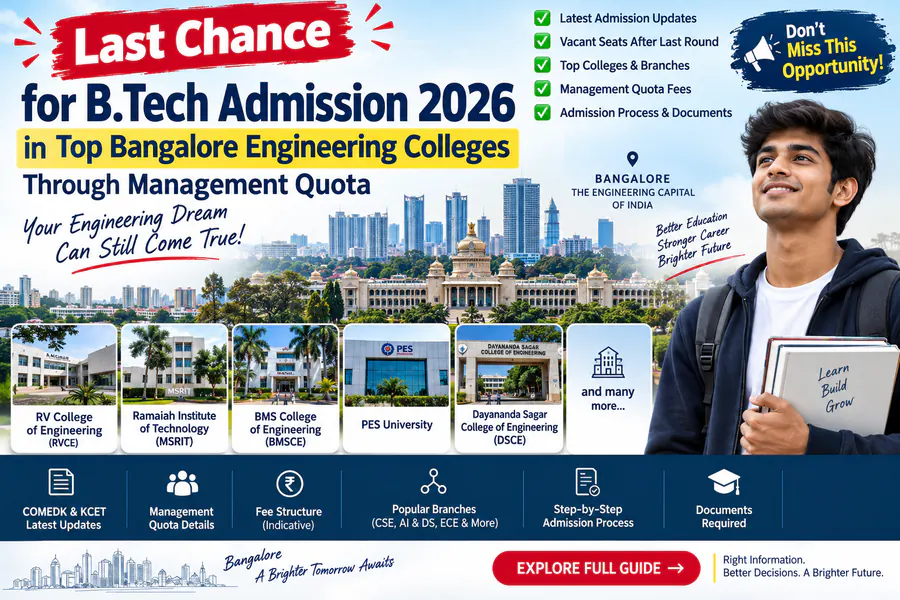B.Tech CSE admission 2026 last date  in Top Bangalore Engineering Colleges Through Management Quota