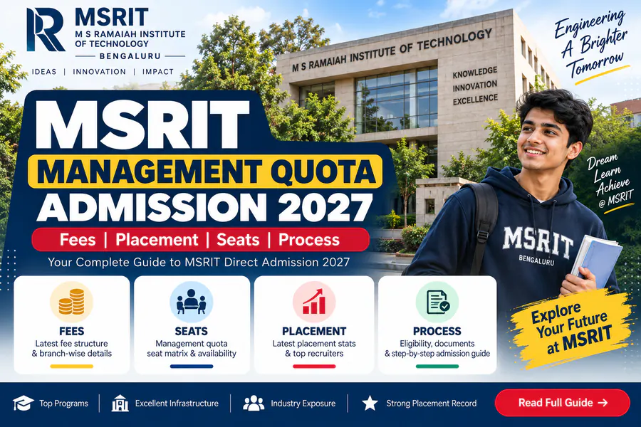 MSRIT Management Quota Admission 2027: Fees, Placement, Seats & Process