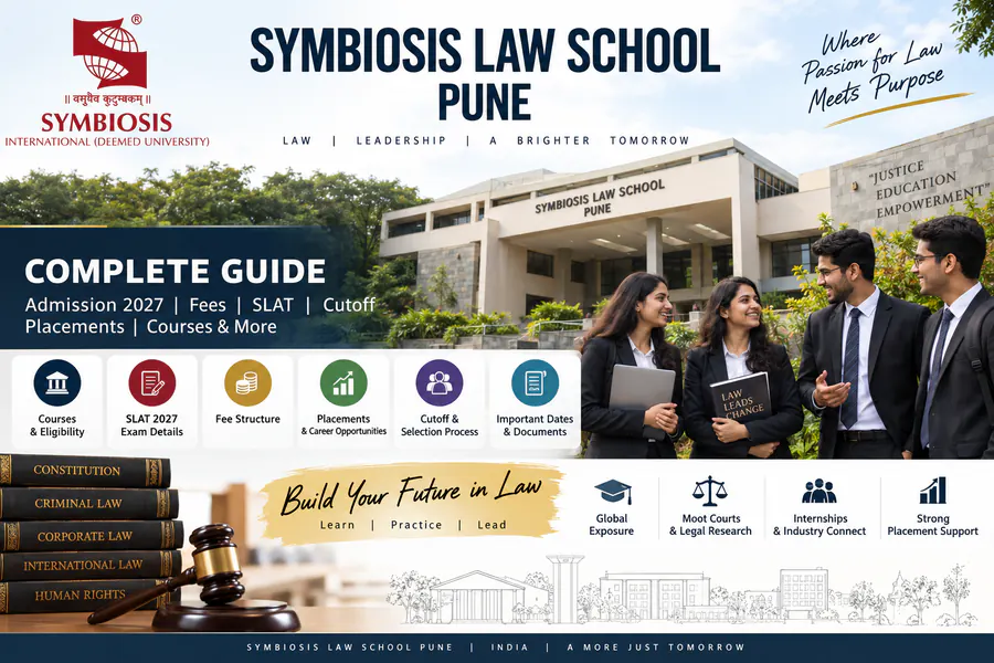 Symbiosis Law School Pune Admission 2027: Fees, SLAT, Cutoff, Placements & Courses