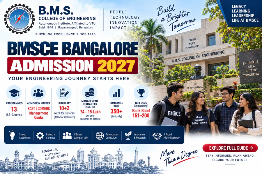  BMSCE Bangalore Admission 2027: Fees, Cutoff, Courses & Placements