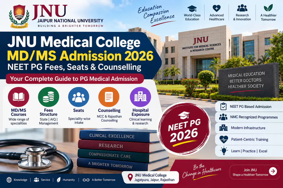 JNU Medical College MD/MS Admission 2026: Fees, Seats & NEET PG Counselling