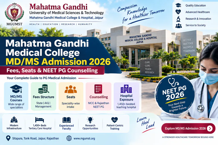  Mahatma Gandhi Medical College MD/MS Admission 2026: Fees, Seats & NEET PG Counselling
